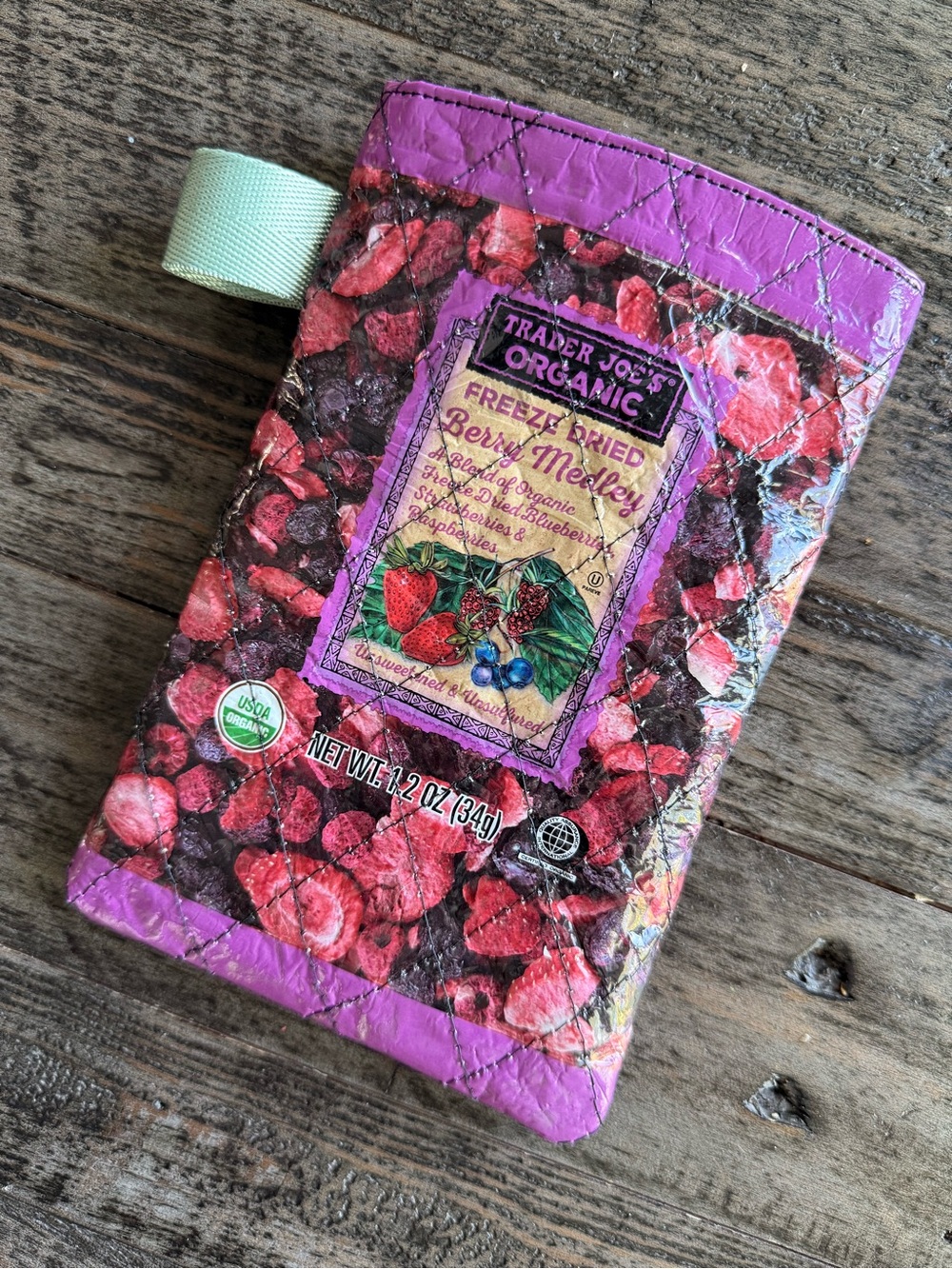 NEW Upcycled Handmade Berry Medley Quilted Pouch